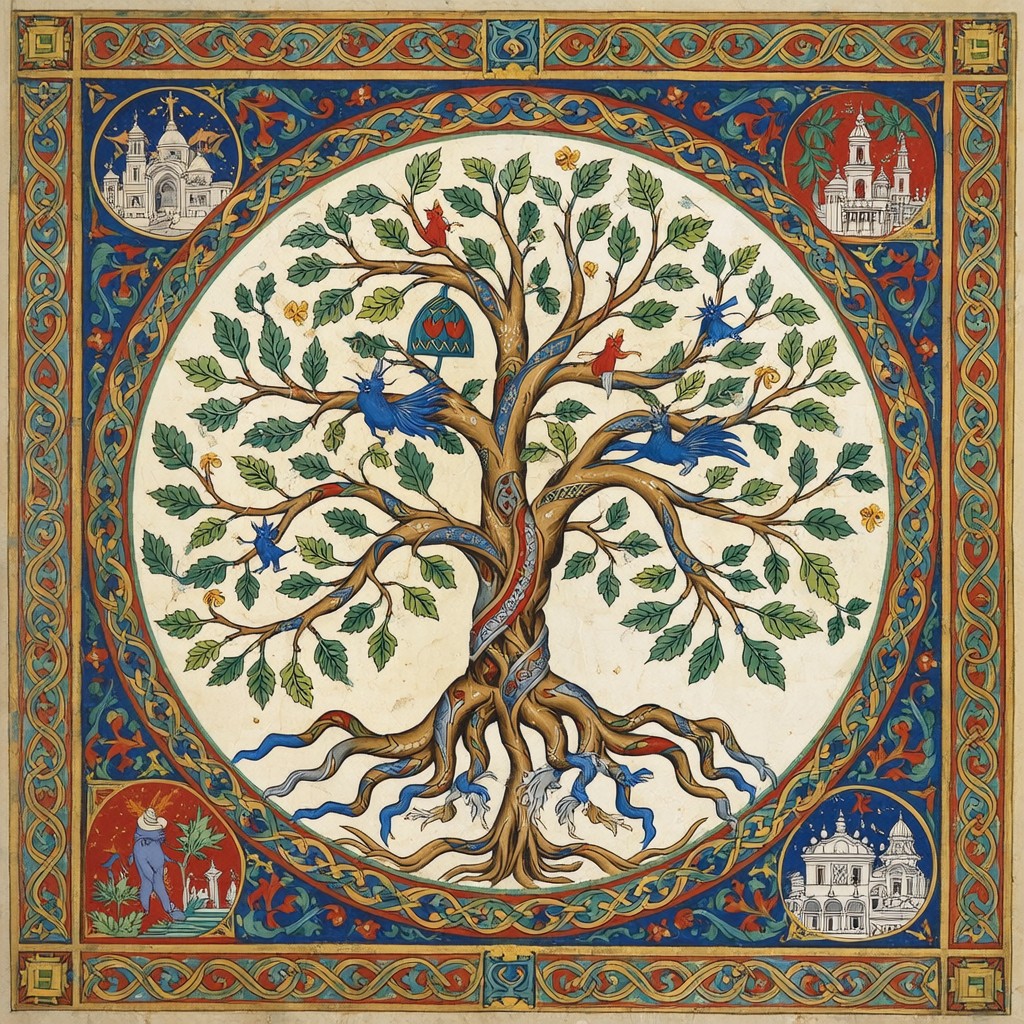 Manuscript Tree Free Medieval Tree Magic Image - Medieval, Illuminated, Manuscript ...