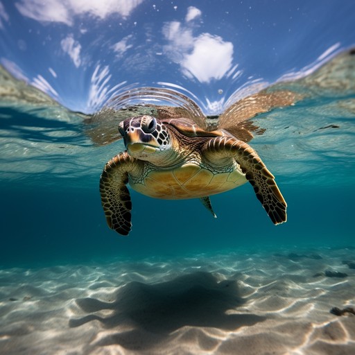 Turtle Ripples Free Swimming Sea Turtle Image | Download at StockCake
