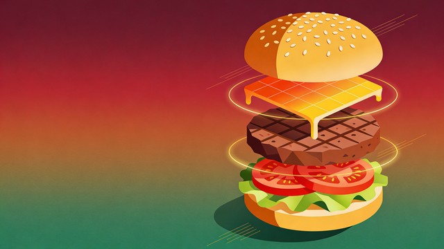 Free Floating Burger Layers Image - Burger, Cheeseburger, Hamburger ...