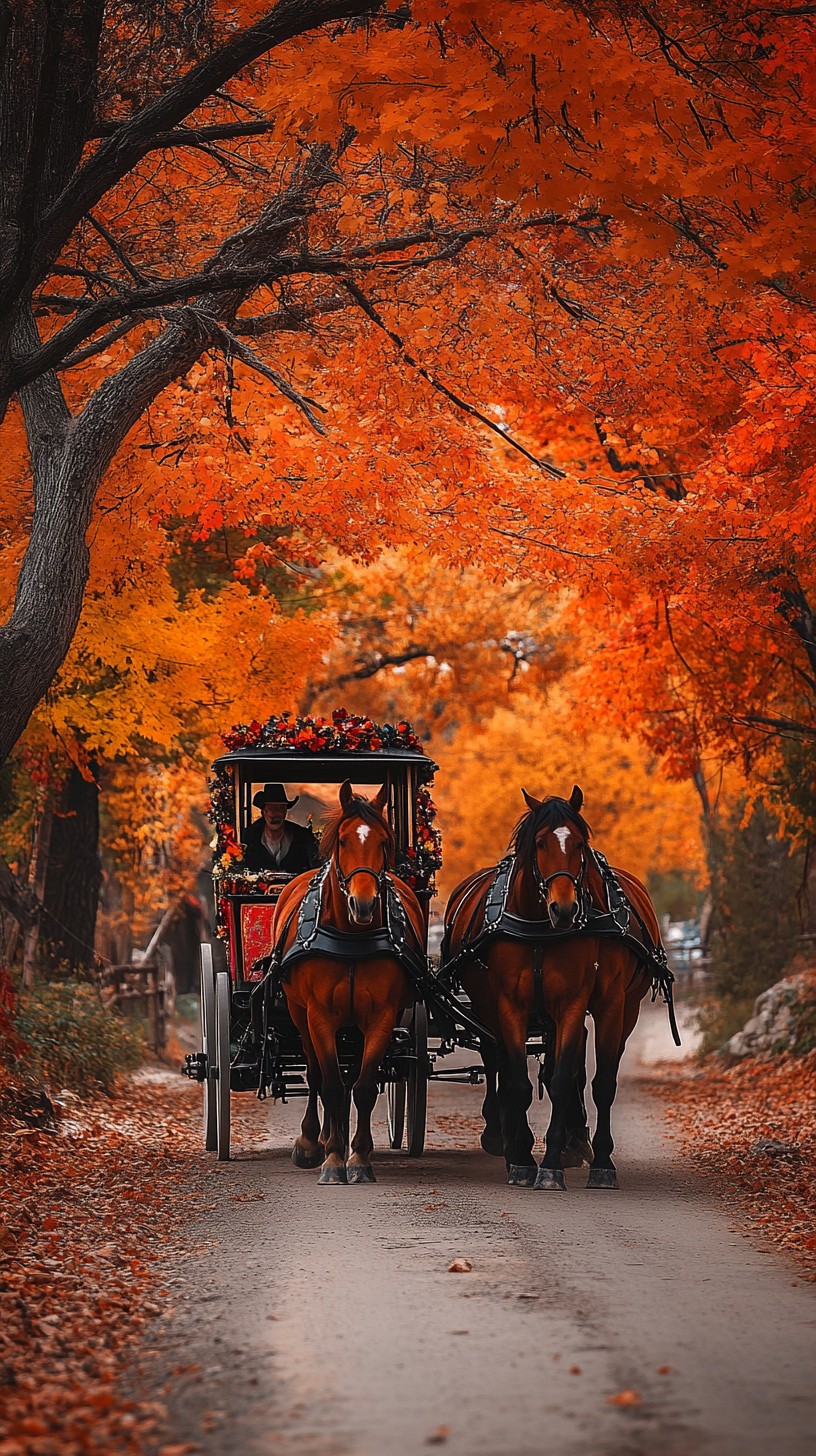 Free Autumn carriage ride Image - Autumn, Carriage, Horses | Download ...