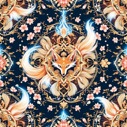 Free Mystical Fox Pattern Image - Fox, Anime, Manga | Download at StockCake