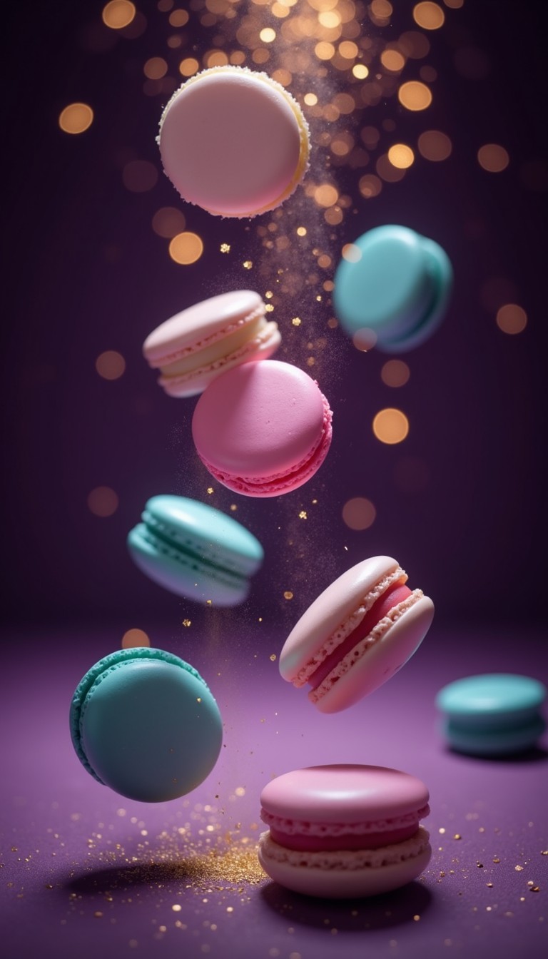 Floating Macaron Free Magical Macaron Dance Image - Macarons, Floating, Dessert ...