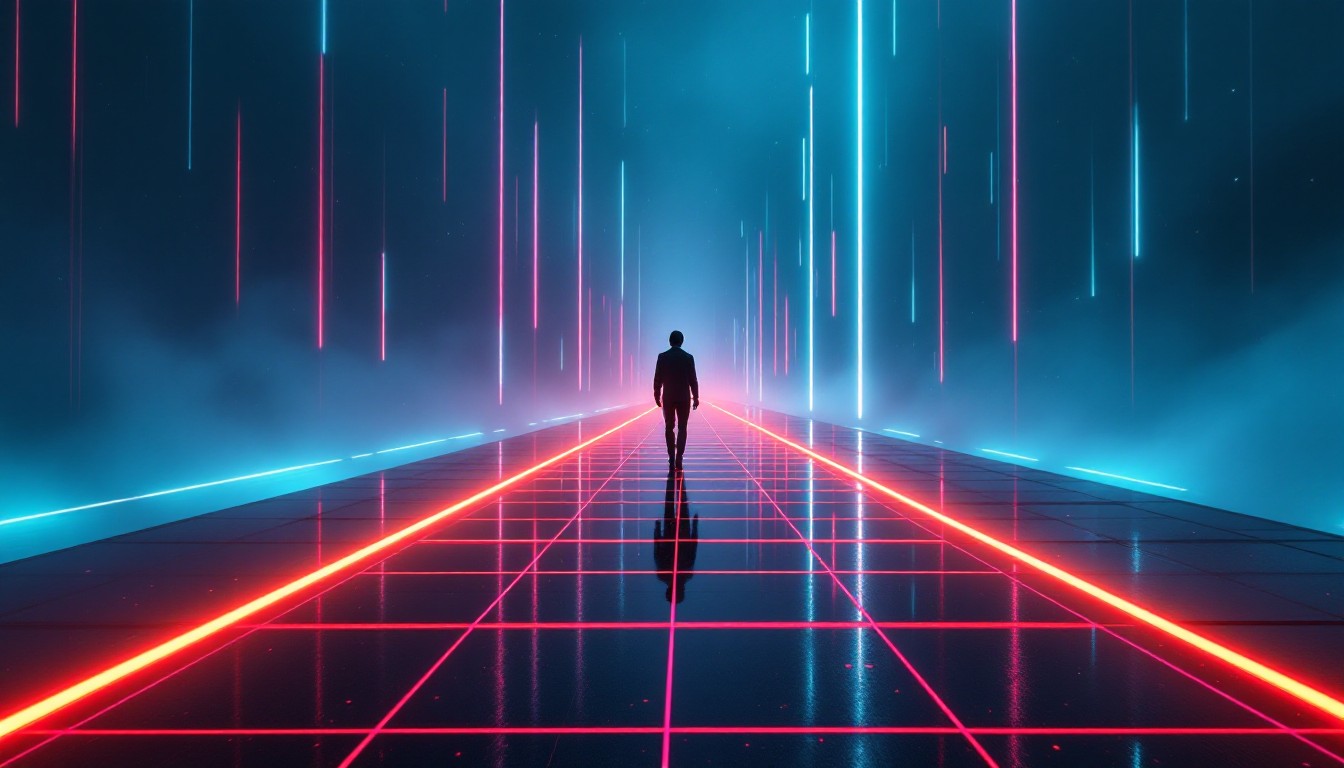 Free Neon Grid Walker Image - Cyberpunk, Neon, Synthwave | Download at ...
