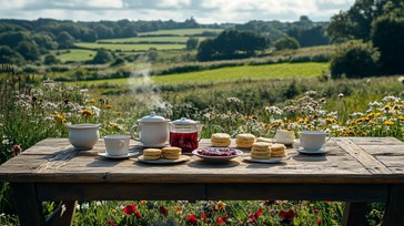 Free Idyllic Outdoor Tea Image - Tea, Scones, Jam | Download at StockCake