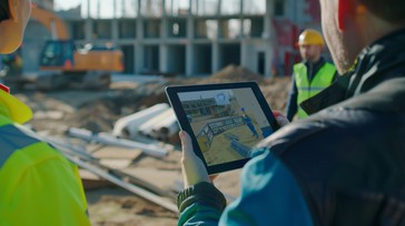 Free Construction Site Review Image - Construction, Workers, Tablet ...