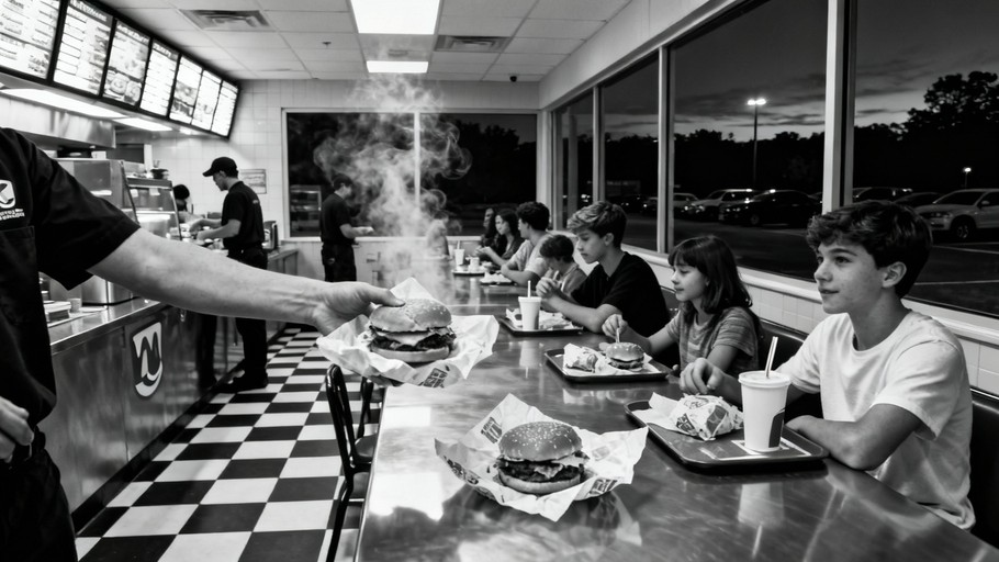 Free Nighttime Fast Food Image - Monochrome, Restaurant, Diner ...