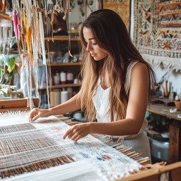 Free Artisan weaving fabric Image | Download at StockCake