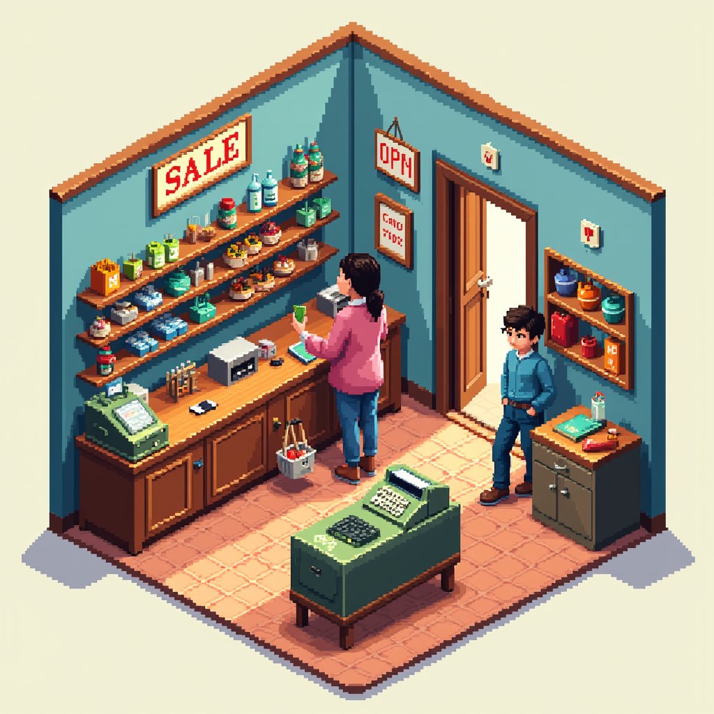 Free Pixel Corner Store Image - Isometric, Pixel, Store | Download at ...