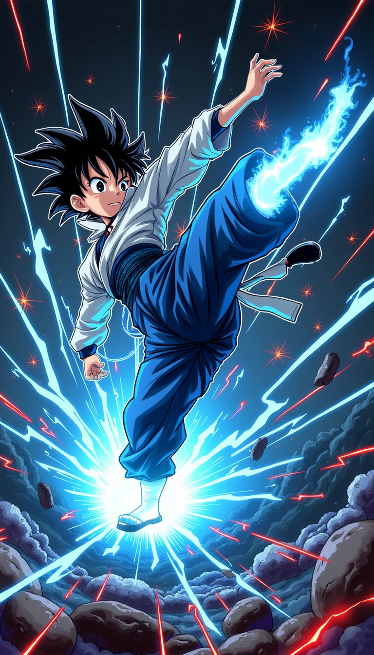 Free Explosive Aerial Kick Image - Martial, Kick, Anime | Download at ...