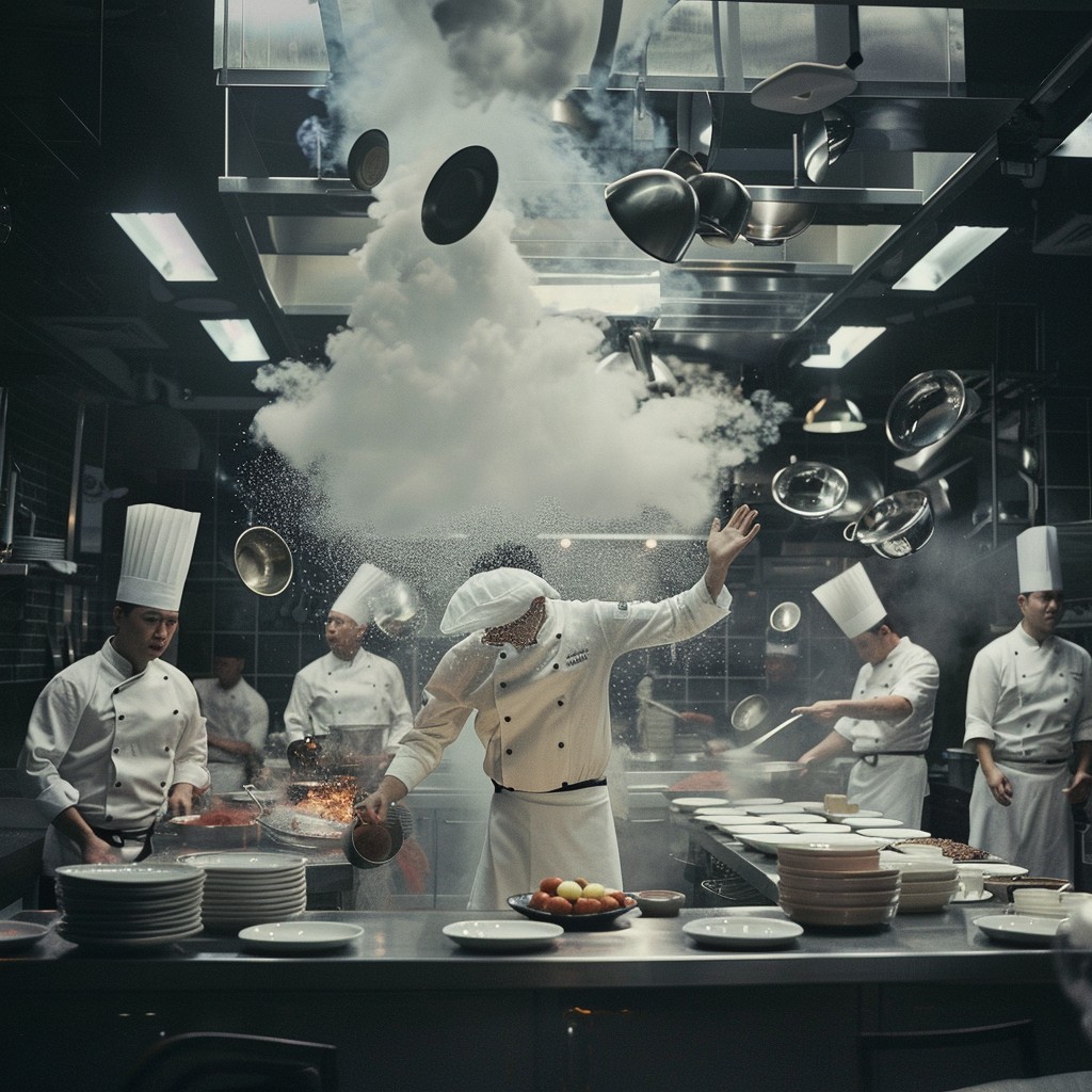 Free Bustling Kitchen Scene Image - Kitchen, Chef, Cooking | Download ...
