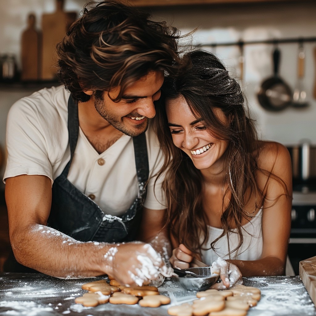 Free Joyful Baking Together Image - Baking, Couple, Kitchen | Download ...