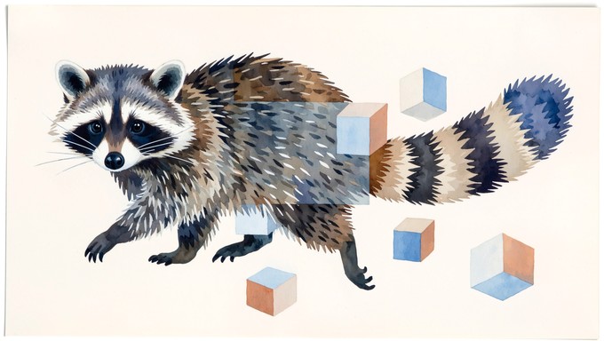 Free Geometric Raccoon Art Image - Raccoon, Watercolor, Geometric ...