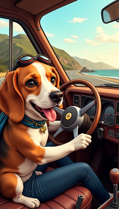 Free Beagle Road Trip Image - Beagle, Dog, Driving | Download at StockCake