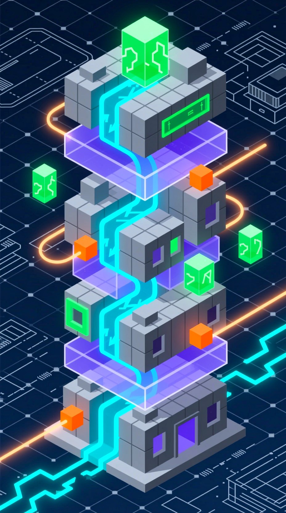 Free Adaptive Data Tower Image - Isometric, Futuristic, Architecture ...