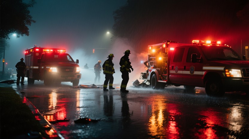 Free Nighttime Rescue Scene Image - Emergency, Rescue, Firefighters ...