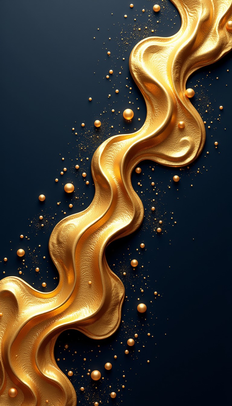 Free Molten Gold Stream Image - Gold, Fluid, Navy | Download at StockCake