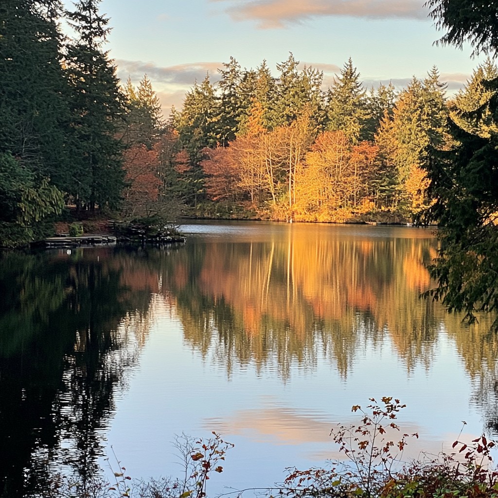 Free Serene Lake View Image - Lake, Sunset, Forest | Download at StockCake