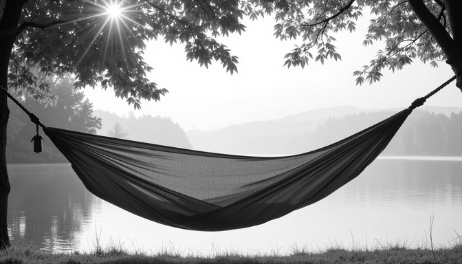 Resting Image Free Tranquil Morning Rest Image - Hammock, Monochrome, Minimal ...