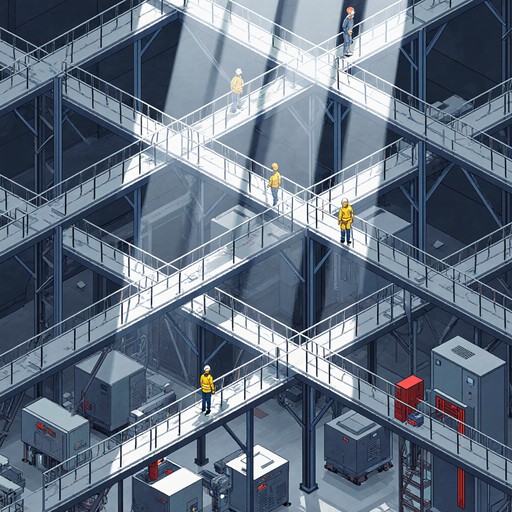 Isometric Production Railing Free Interconnected Industrial Platforms Image - Isometric, Industrial ...