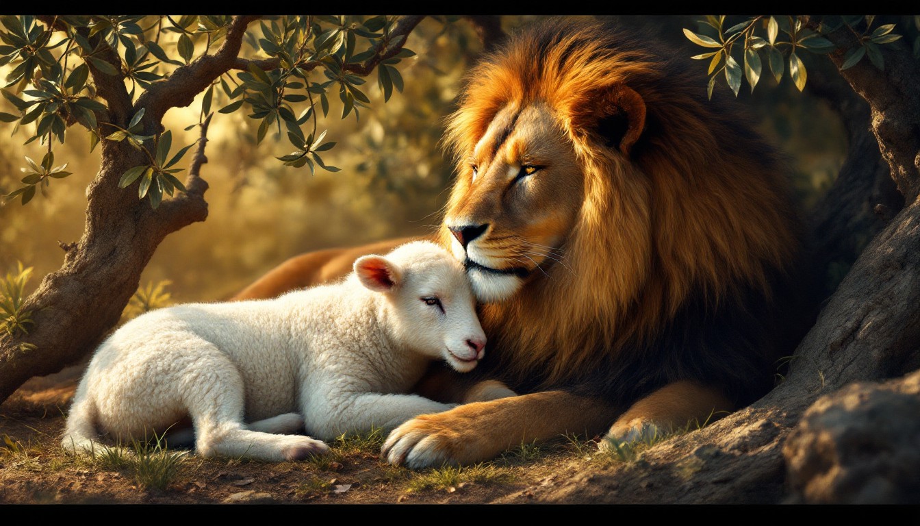 Free Lion Meets Lamb Image - Lion, Lamb, Peace | Download at StockCake