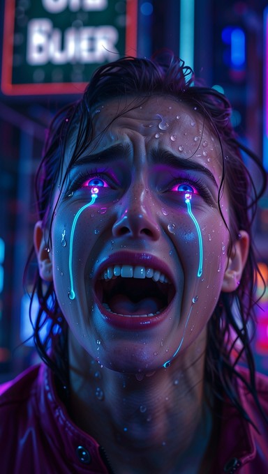 Free Neon Tears Fall Image - Cyberpunk, Neon, Tears | Download at StockCake