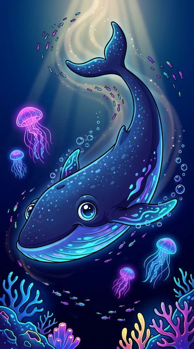 Download Neon Underwater Adventure Digital Art for Free | StockCake