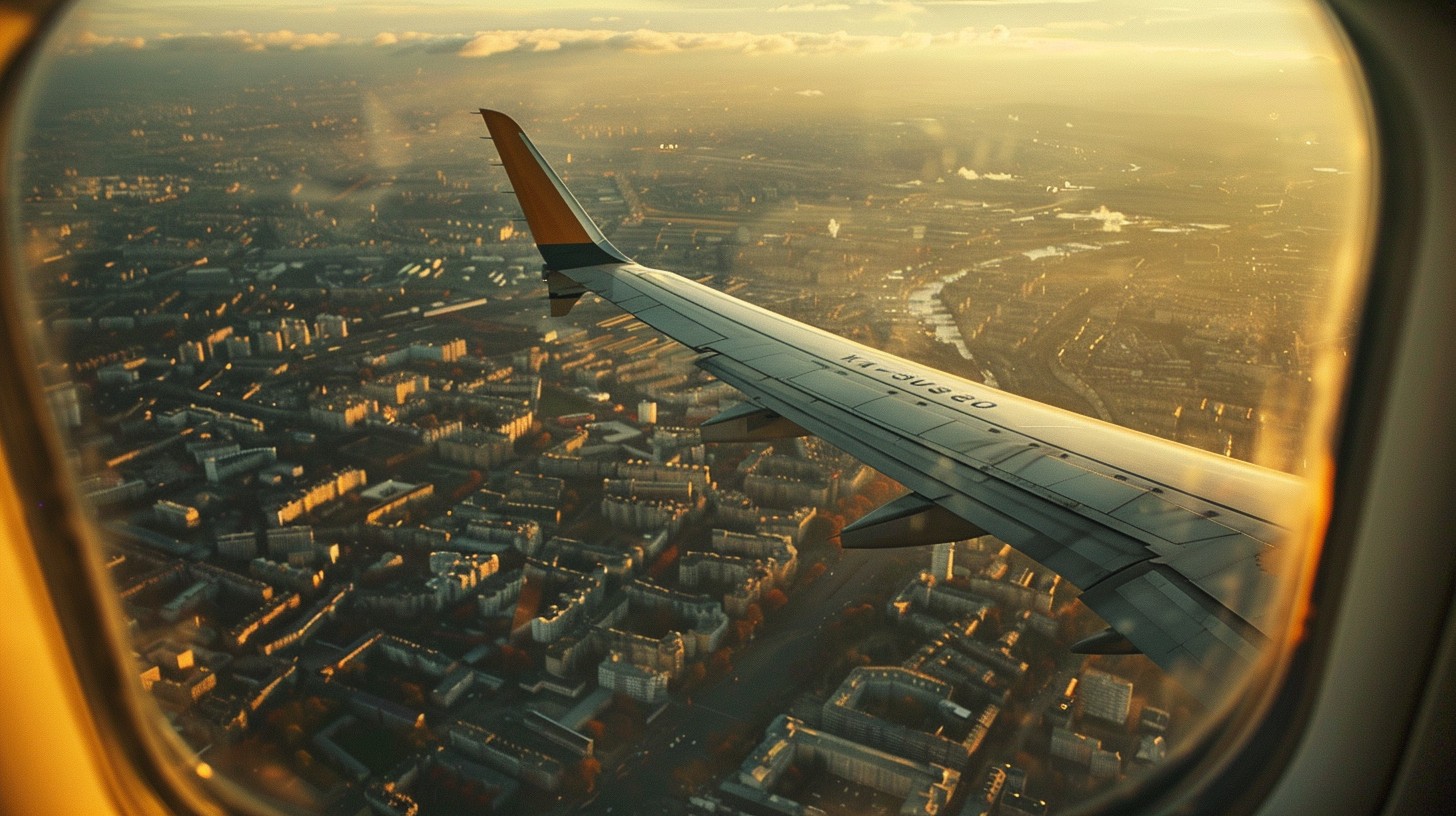 Free Sunset Flight View Image - Sunset, Airplane, City | Download at ...