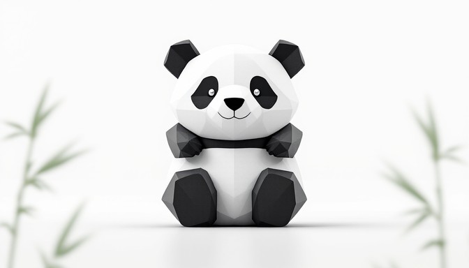 Basic Shape Design Panda Free Geometric Panda Friend Image - Panda, Geometric, Minimal ...