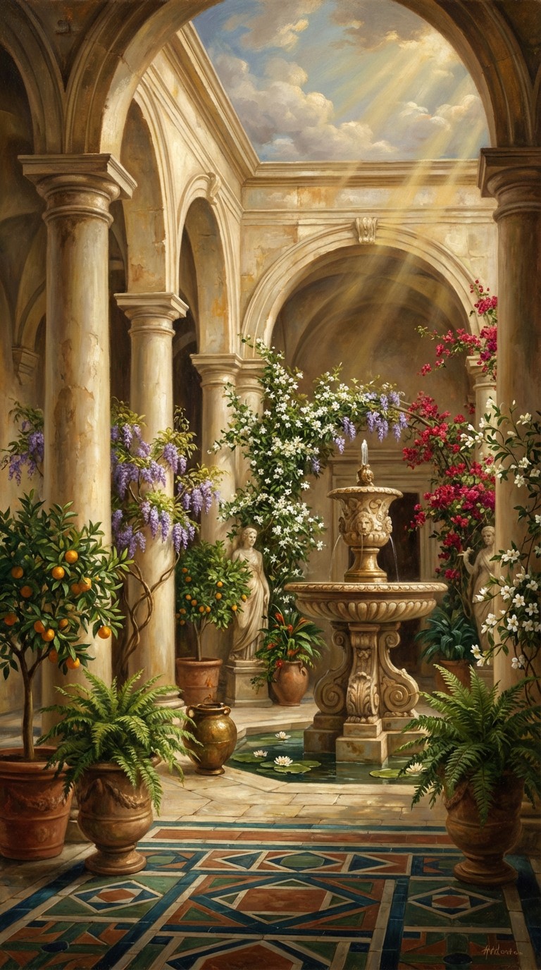 Classical Atrium Ramsa Free Classical Garden Paradise Image - Renaissance, Atrium, Courtyard ...