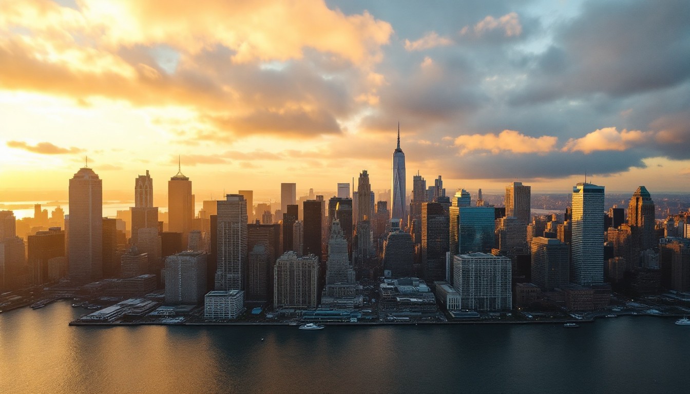 Free Manhattan Golden Sunset Image - Manhattan, Sunset, Skyline ...