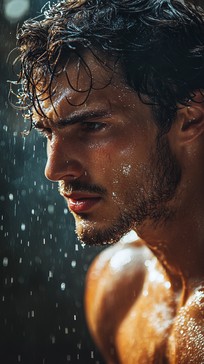 Free Man in Rain Image - Man, Rain, Beard | Download at StockCake