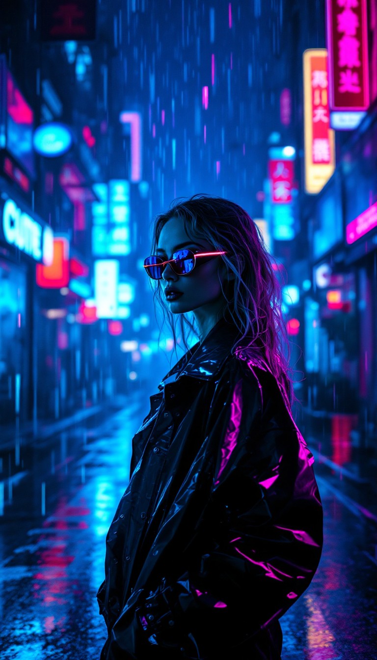 Free Neon Rain Warrior Image - Cyberpunk, Neon, Rain | Download at ...