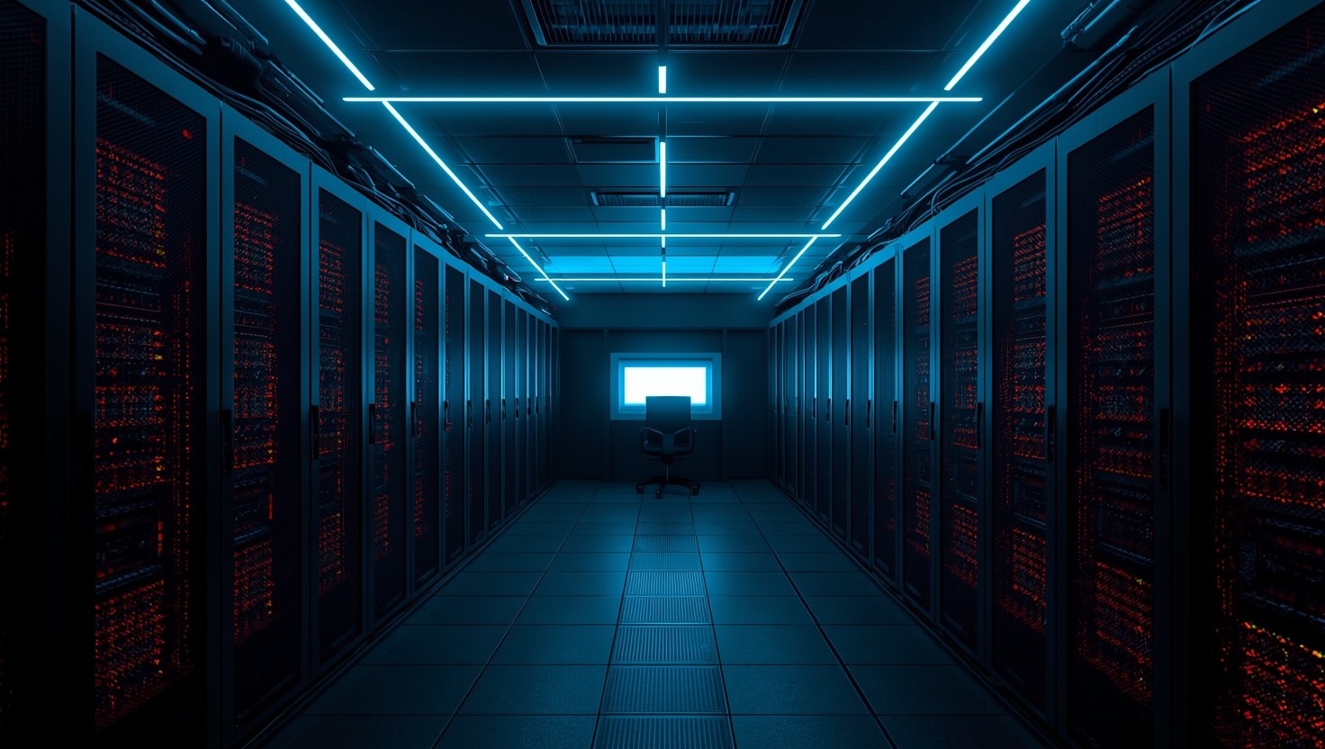 Free Blue Server Corridor Image - Datacenter, Servers, Technology ...
