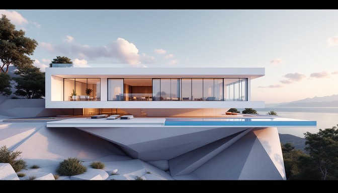 Free Floating Minimalist Villa Image - Modern, Minimalist, Villa ...