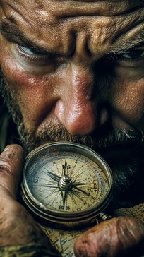 Free Man holding compass Image - Man, Compass, Map | Download at StockCake