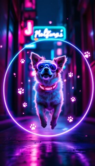Perro Neon Free Cyberpunk Canine Leaps Image - Cyberpunk, Neon, Dog | Download at ...