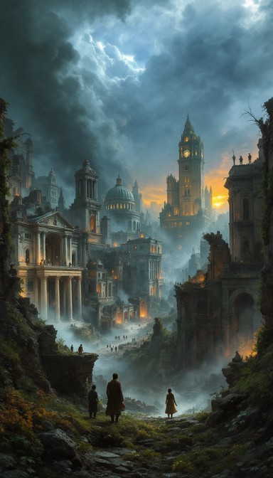 Civilization Drawing Shadow Free Civilization's Last Light Image - Ruins, Dystopian, Apocalyptic ...