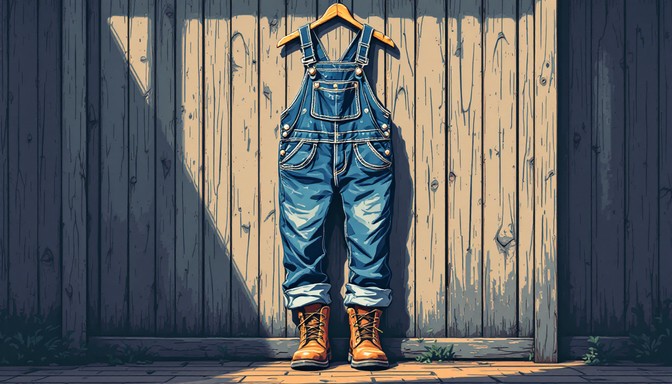 Rustic Overalls Free Vintage Farmer's Outfit Image - Overalls, Denim, Workwear ...