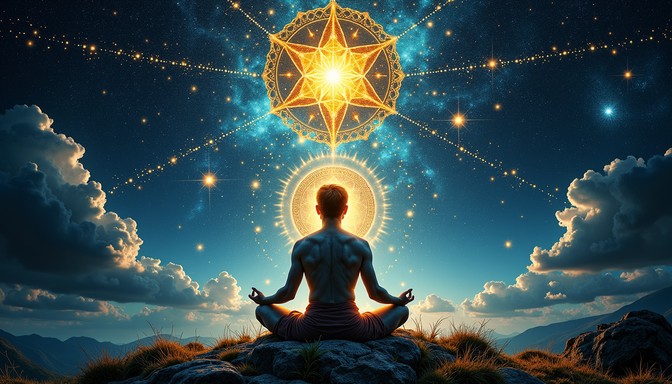 Meditator Radiating Light Free Cosmic Meditation Connection Image - Meditation, Cosmic, Spiritual ...