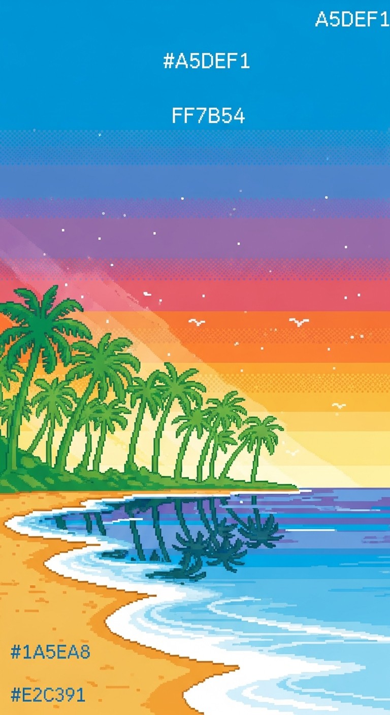 Free Pixel Paradise Sunset Image - Pixel, Sunset, Beach | Download at ...