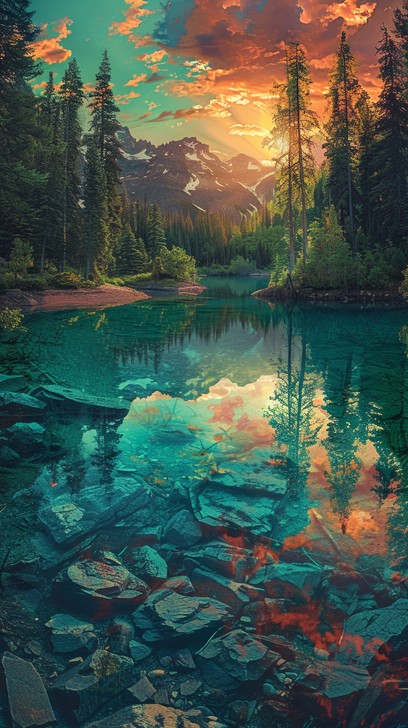 Free Serene Sunset Lake Image - Sunset, Lake, Forest | Download at ...