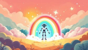 Free Robot Creates Rainbow Image - Robot, Rainbow, Magical | Download ...