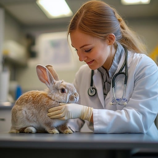 Free Veterinarian examining rabbit Image | Download at StockCake