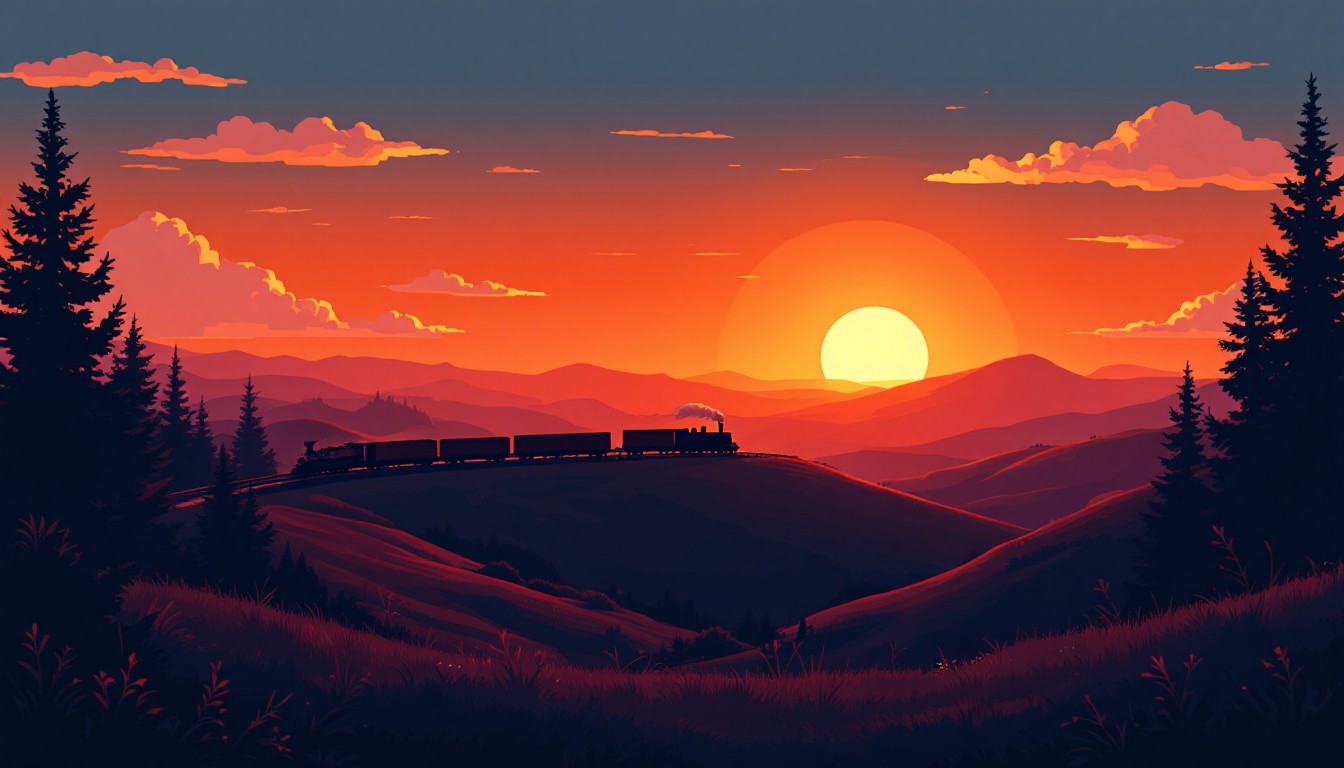 Free Sunset Train Journey Image - Train, Sunset, Mountains | Download ...