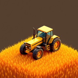 Free Geometric Harvest Tractor Image - Tractor, Wheat, Geometric ...