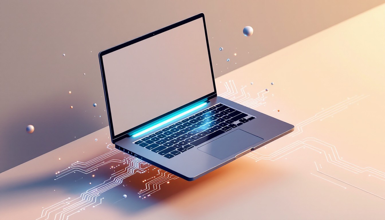 Free Floating Digital Laptop Image - Laptop, Technology, Floating ...
