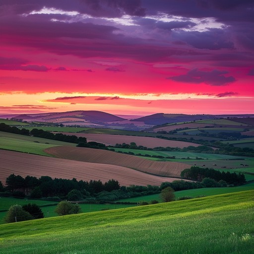 Free Sunset Over Fields Image - Landscape, Sunrise, Sky | Download at ...