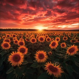 Free Sunset Sunflower Field Image - Sunflower, Sunset, Field | Download ...
