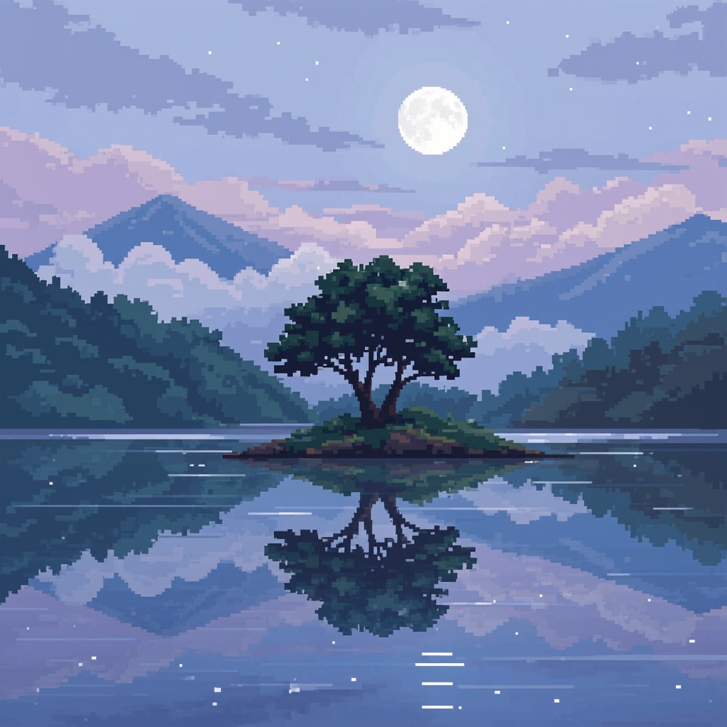 Free Moonlit Pixel Serenity Image - Pixel, Pixelart, Digital | Download ...