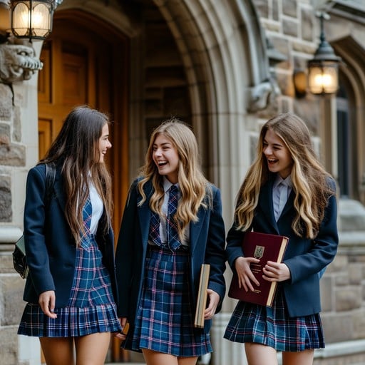 Free Students Enjoying Campus Image Students, Campus, Uniforms